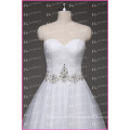 China Supplier A-line Sweetheart Neckline Lace Appliqued Beaded Real Pictures of The Latest Gowns Designs